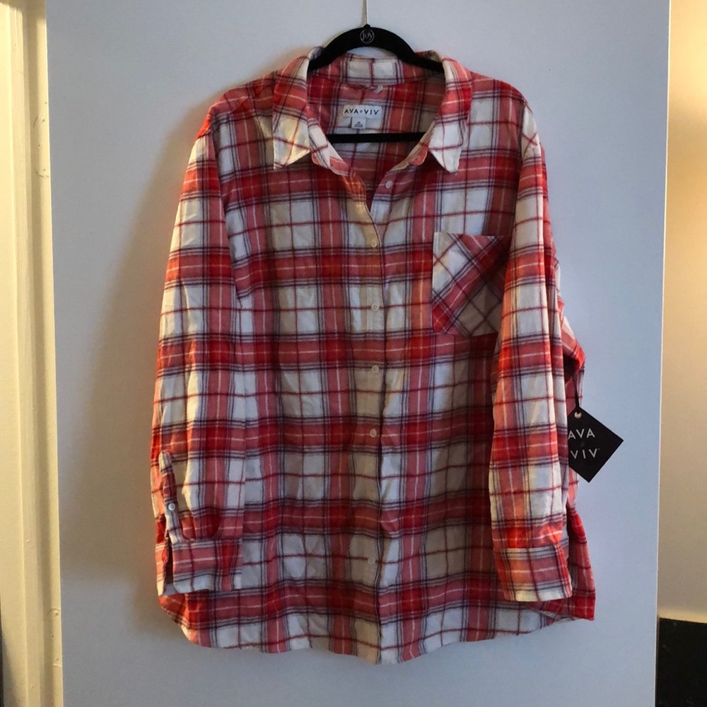 Ava & Viv button down plaid